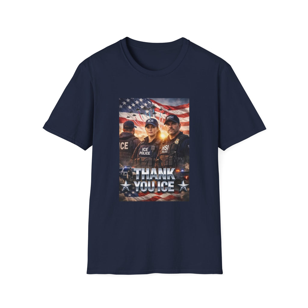 Police Tribute T-Shirt — "Thank You Police" American Flag Design