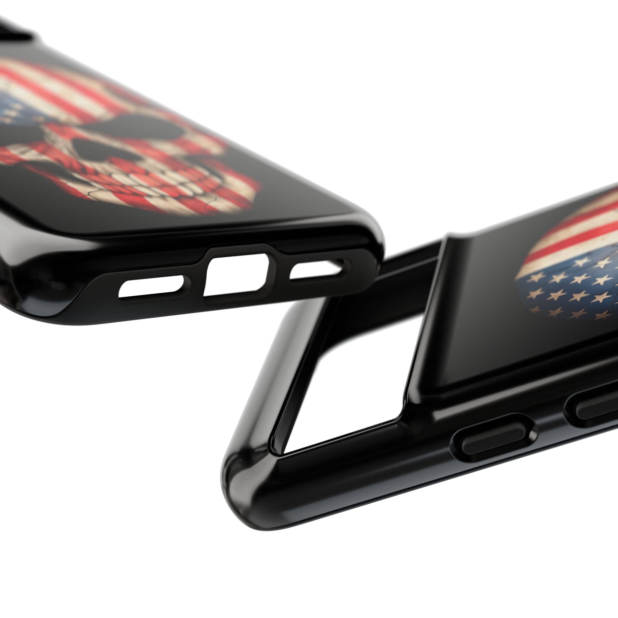 American Flag Skull Phone Case - Patriotic Tough Protective Cover