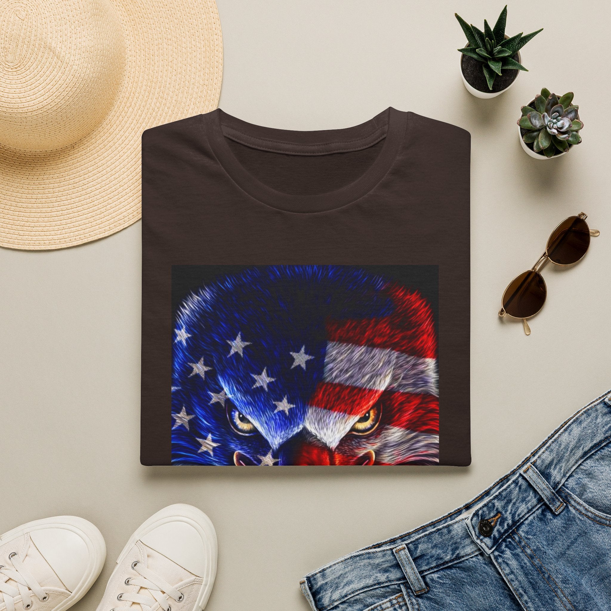 Patriotic Eagle T-Shirt — American Flag Bald Eagle Graphic Tee