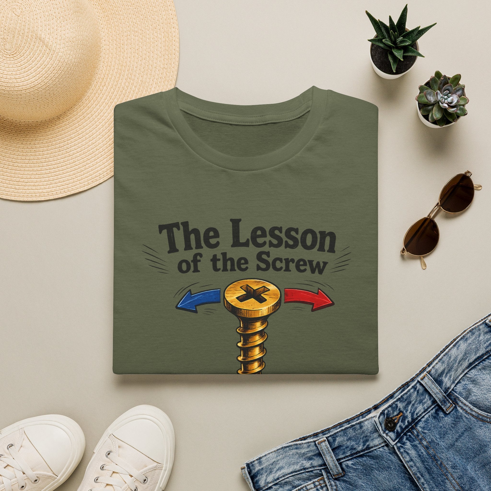 T-Shirt — “The Lesson of the Screw” Funny Instructional Graphic Tee