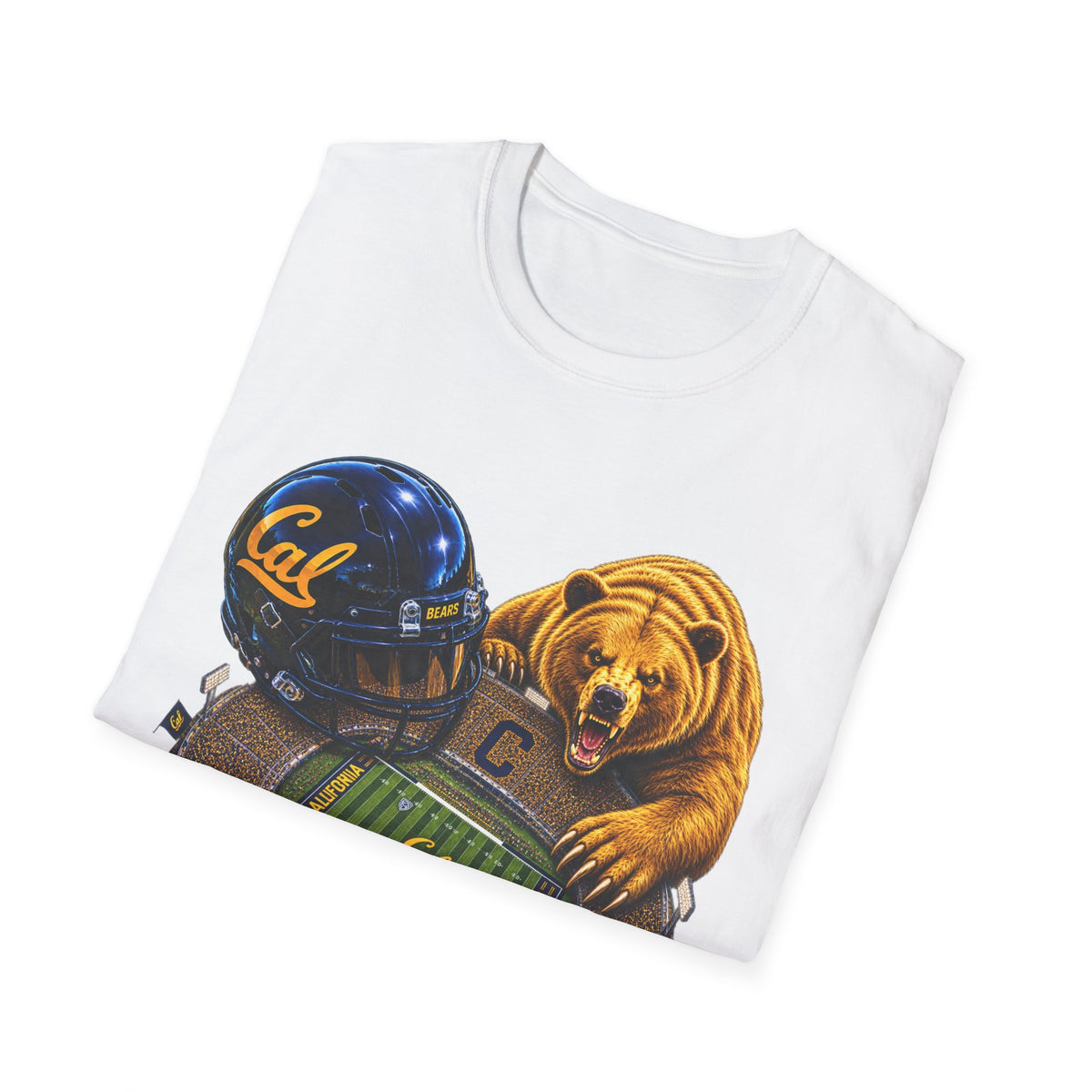 Cal Bears Football Stadium T-Shirt — Golden Bear Helmet Stadium Graphic