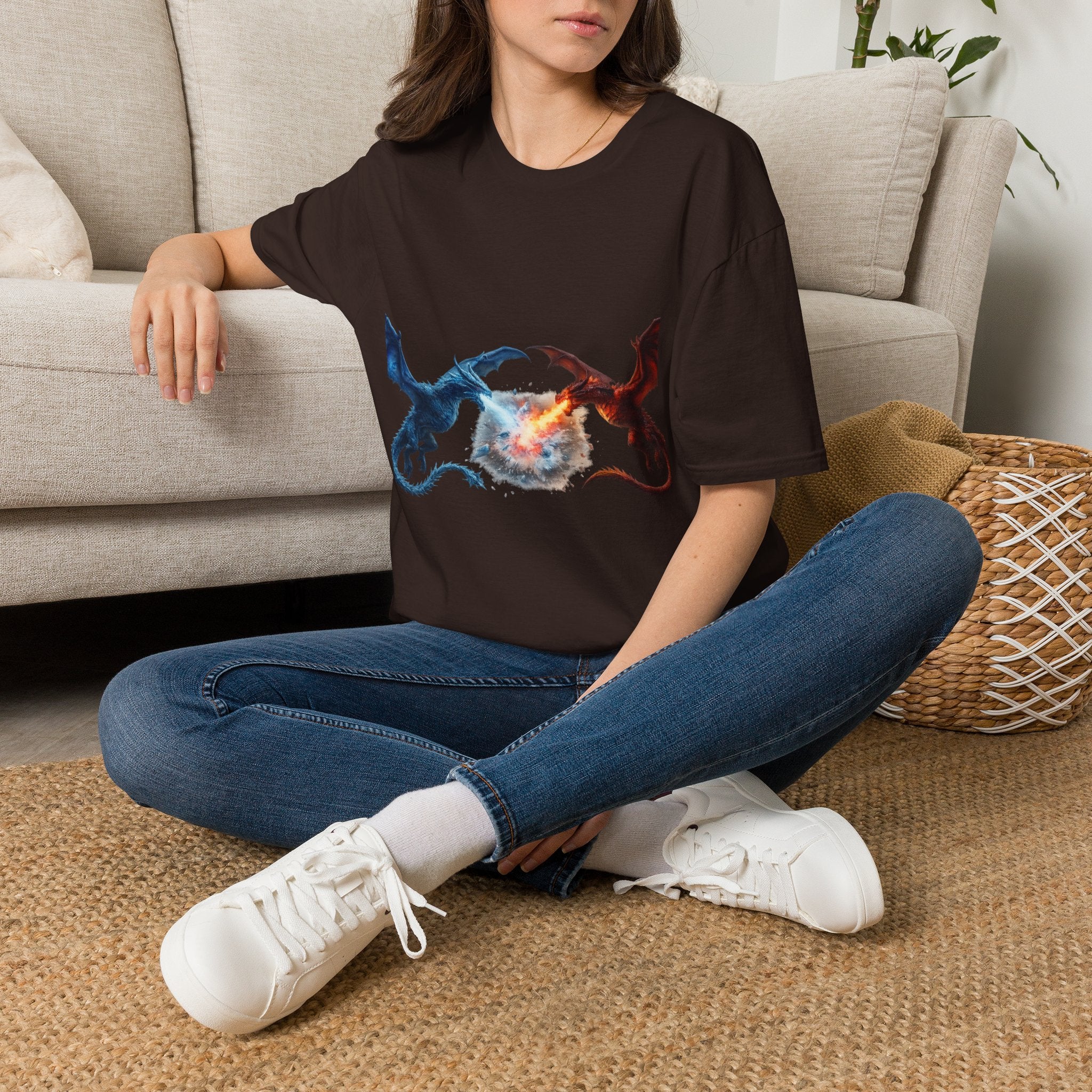 Dragon Duel T-Shirt — Fire vs Ice- Wyverns Graphic Tee