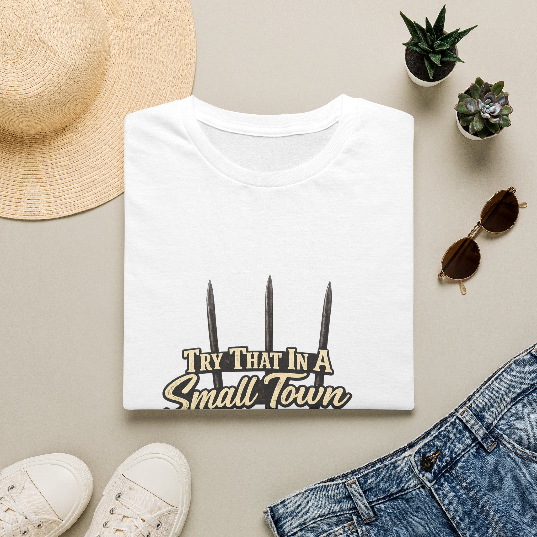T‑Shirt — "Try That in a Small Town" Pitchfork Graphic Tee