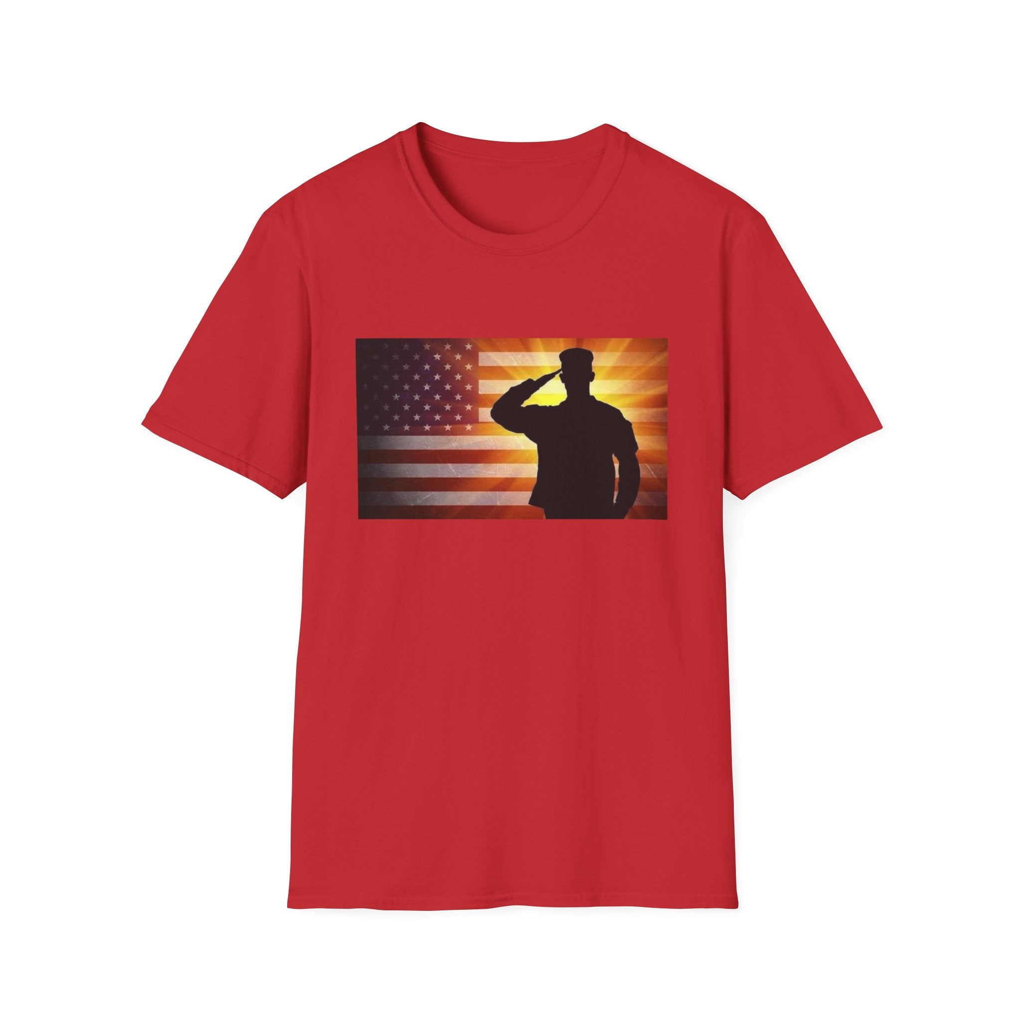 Military Salute T-Shirt — American Flag Veteran Tribute Tee