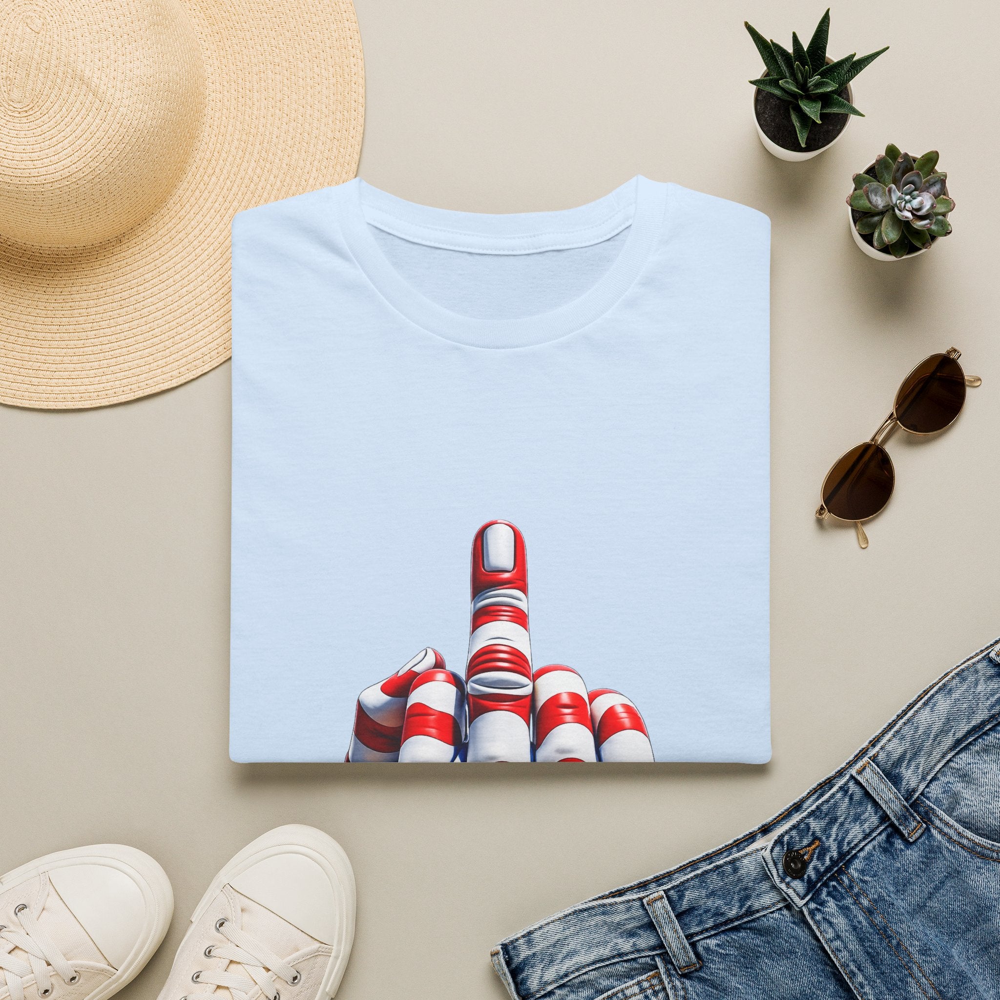 Middle Finger USA Flag T‑Shirt — Patriotic Offensive Graphic Tee