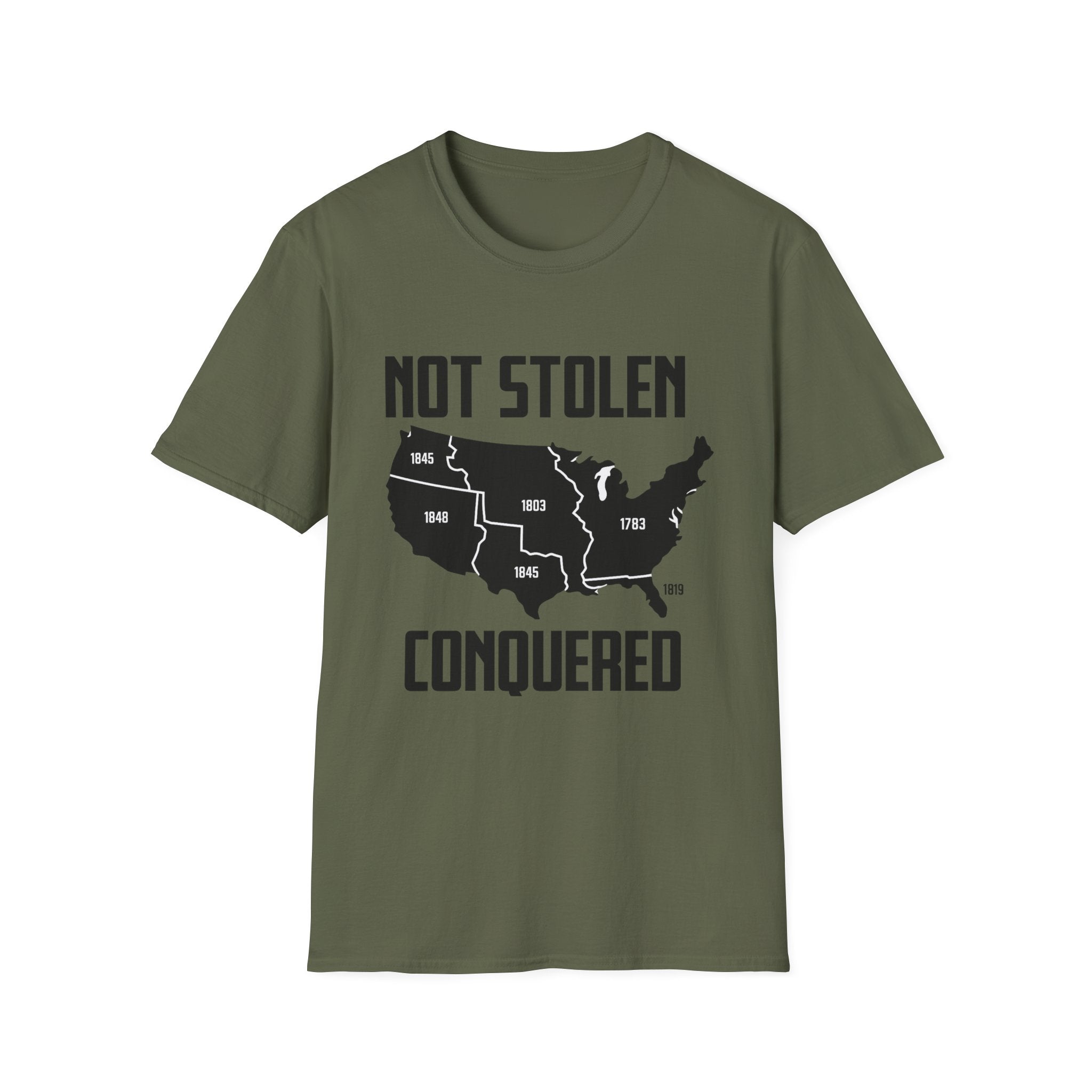 Not Stolen Conquered T‑Shirt — Historical Midwest/Great Plains Map Tee