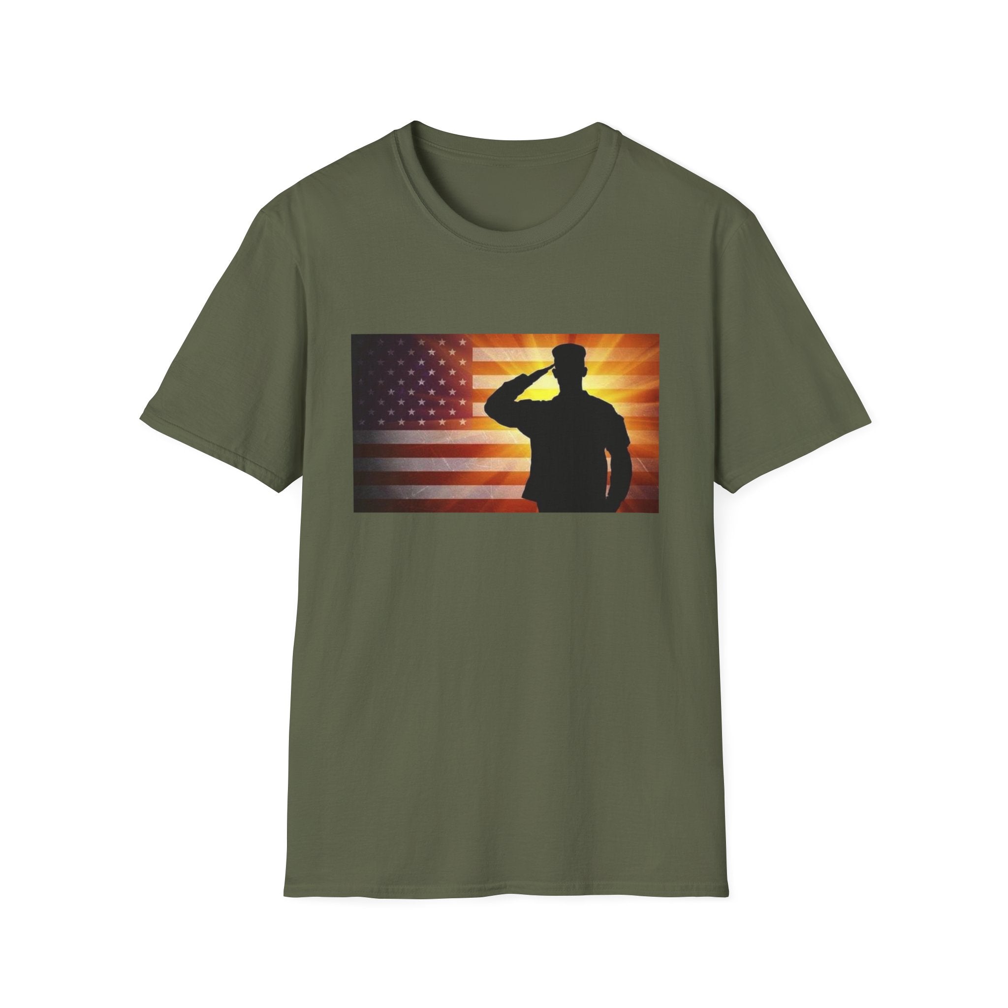 Military Salute T-Shirt — American Flag Veteran Tribute Tee