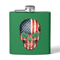 American Flag Skull Flask — 6oz Stainless Steel Patriotic Hip Flask