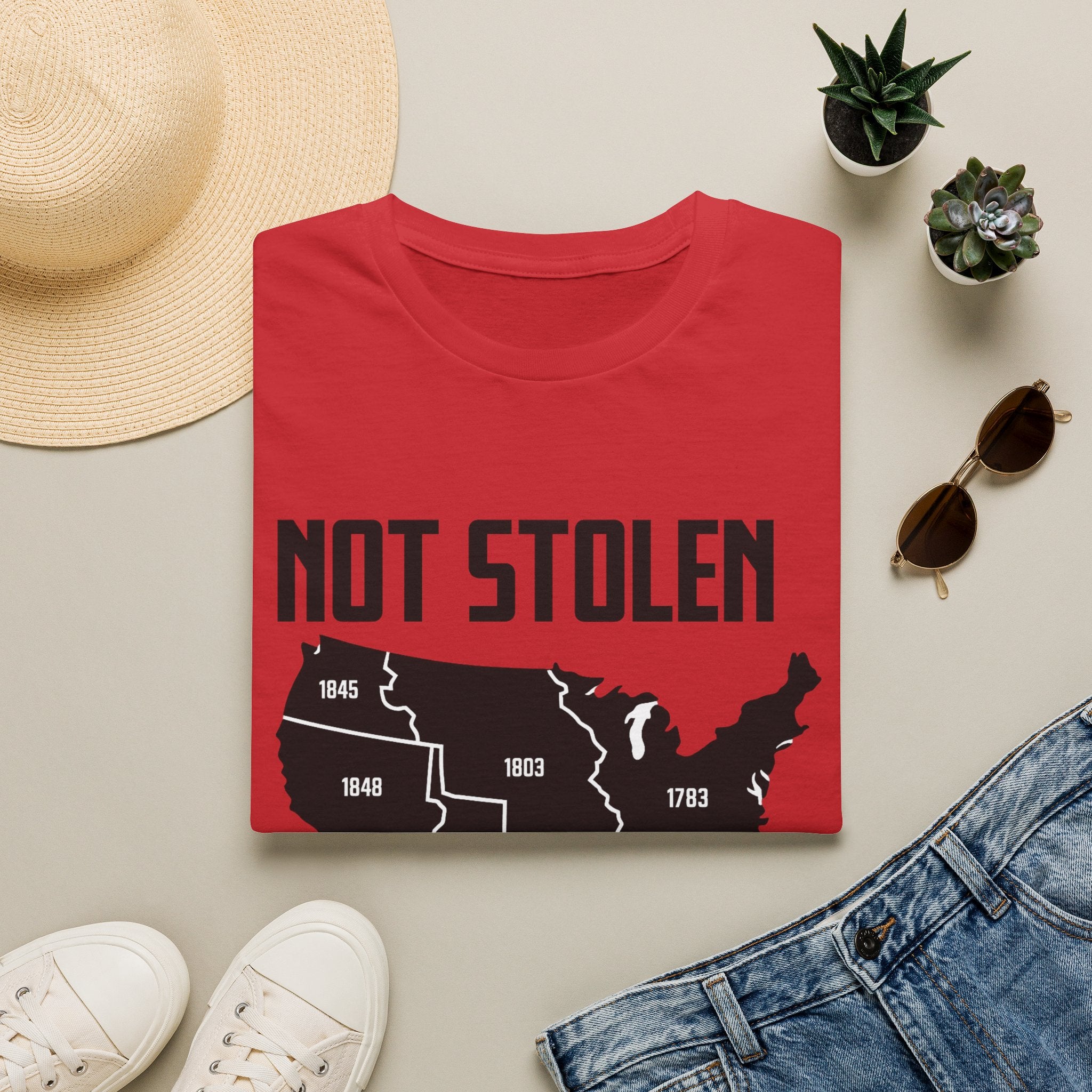 Not Stolen Conquered T‑Shirt — Historical Midwest/Great Plains Map Tee