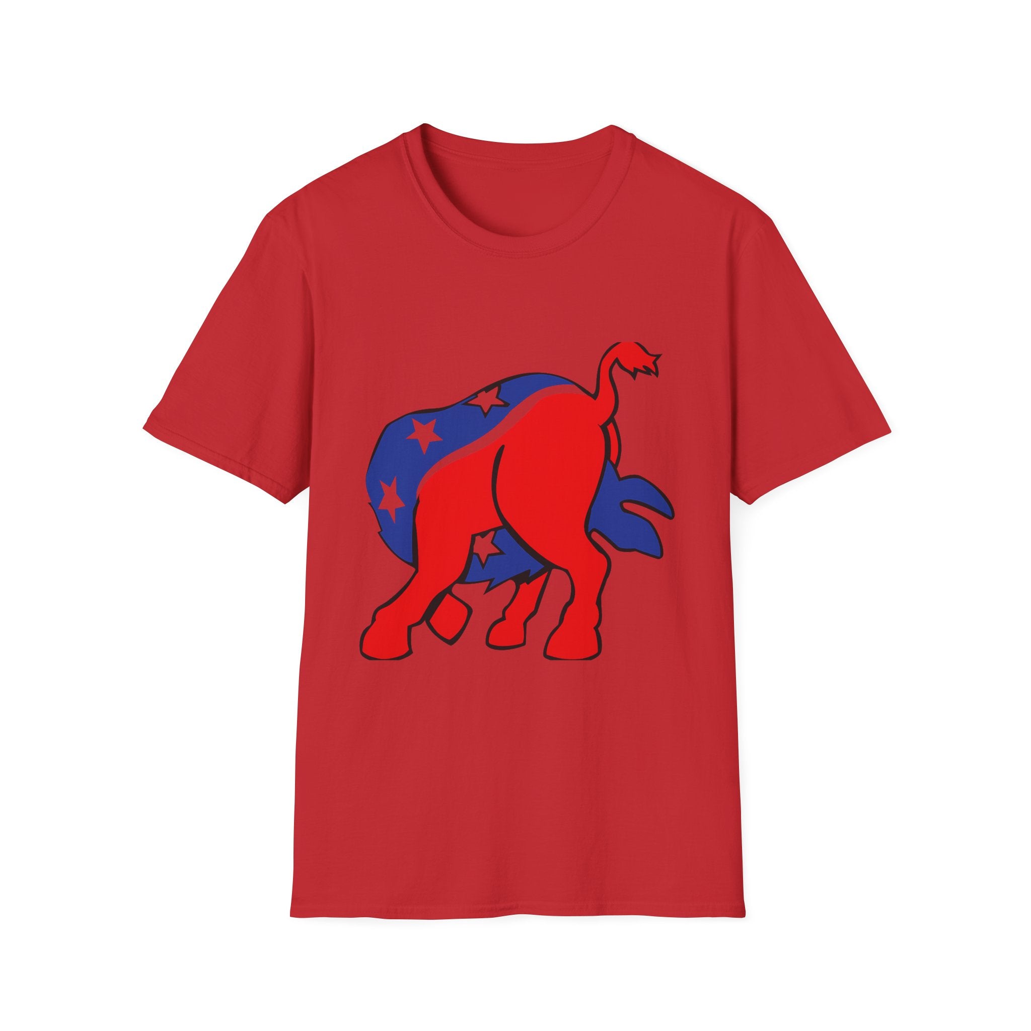 Elephant Political Graphic T-Shirt — Patriotic Red, White & Blue Design