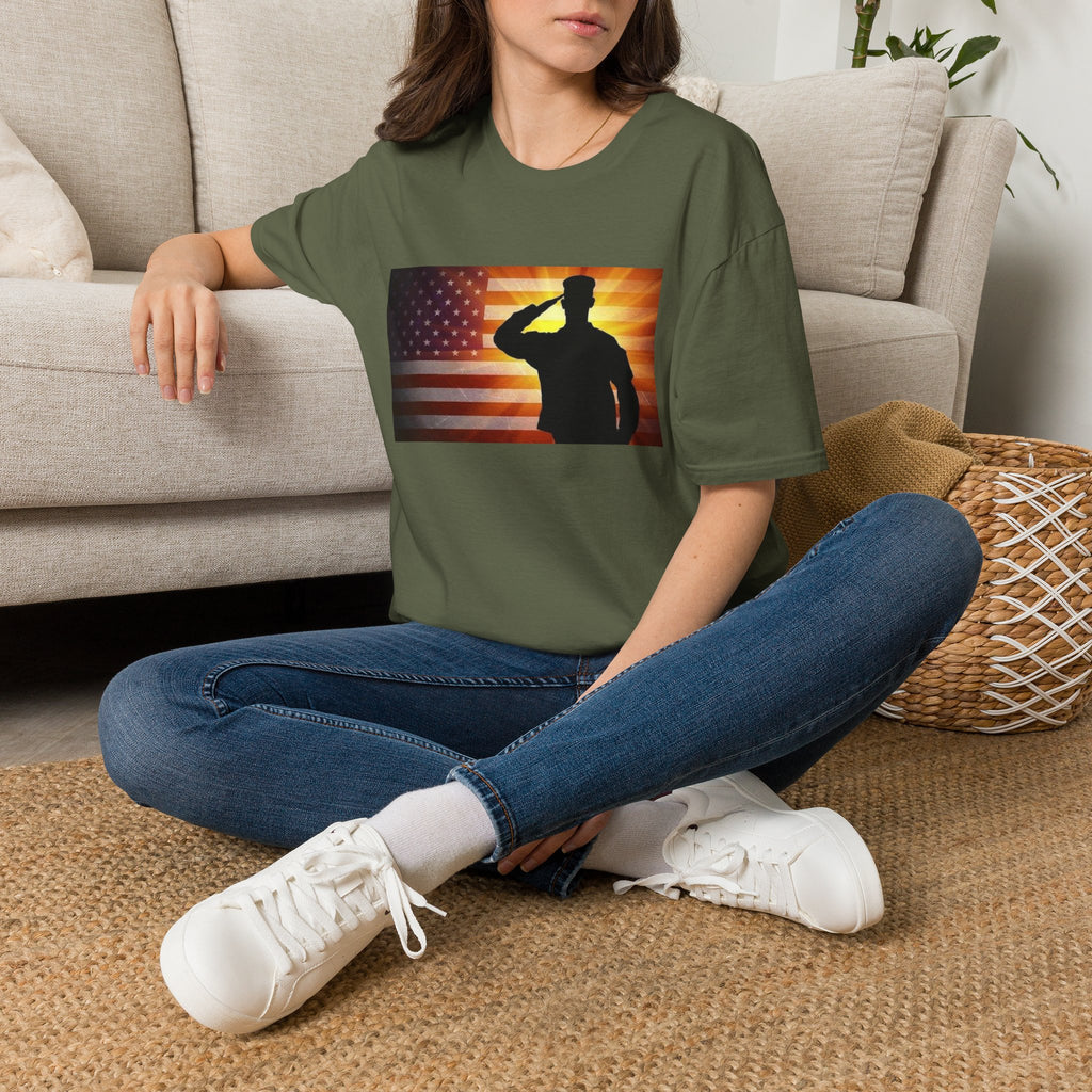 Military Salute T-Shirt — American Flag Veteran Tribute Tee
