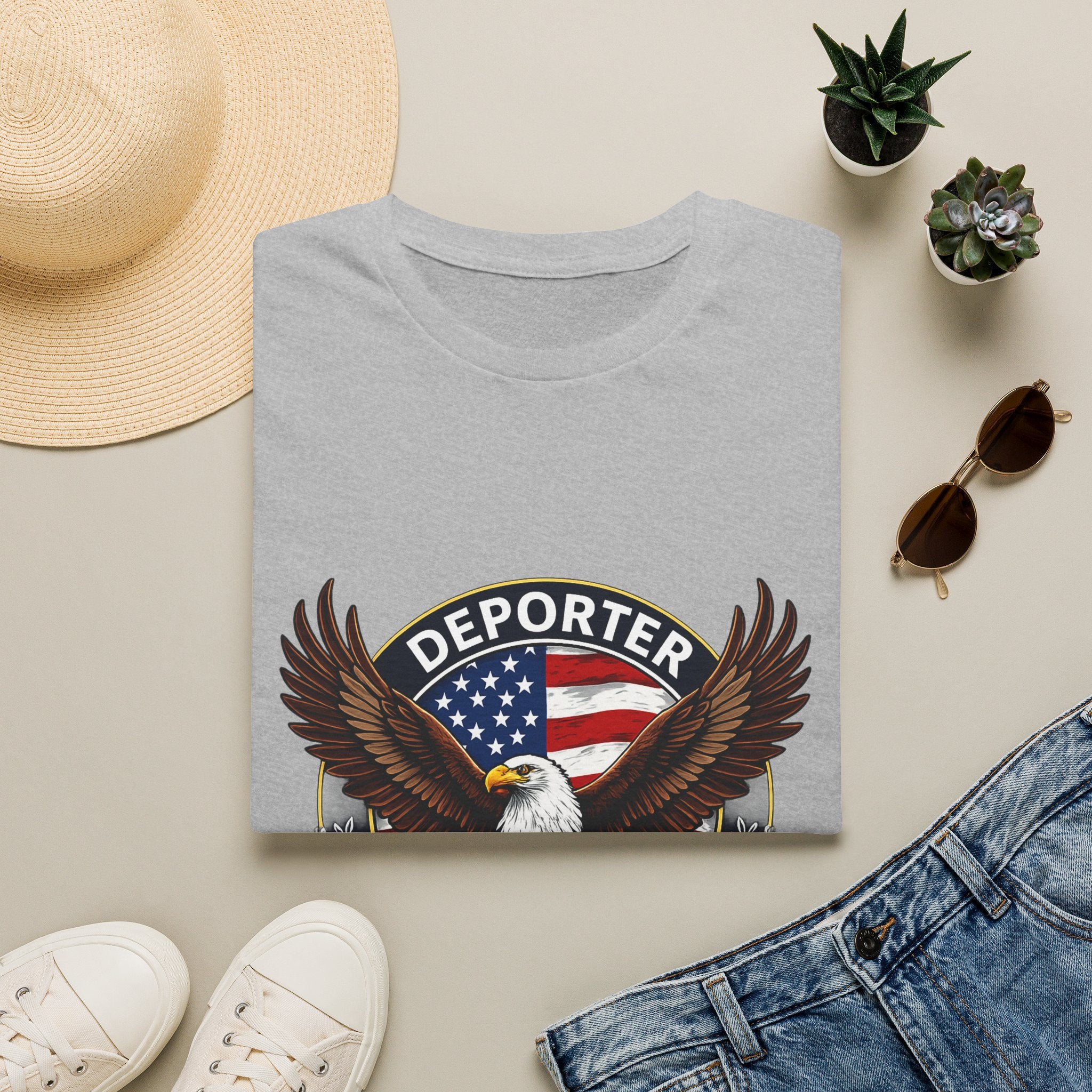 Deporter Supporter T-Shirt — Patriotic Eagle American Flag Tee