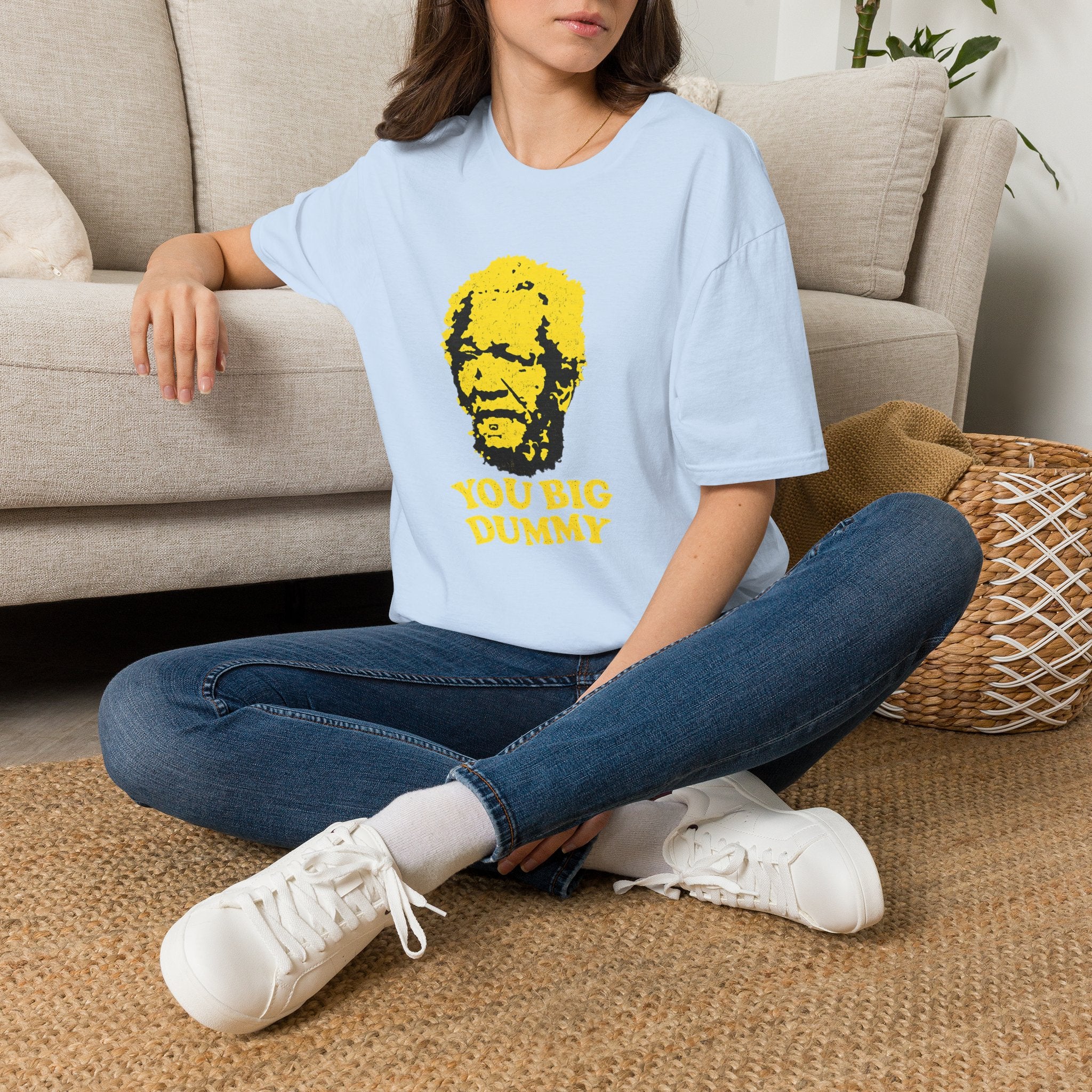 Graphic T-Shirt — Yellow Pop Art Face "You Big Dummy" Retro Humor Tee