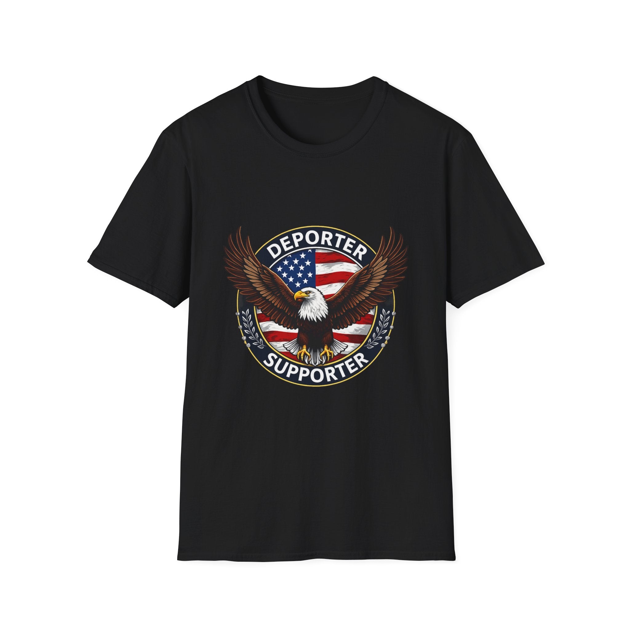 Deporter Supporter T-Shirt — Patriotic Eagle American Flag Tee