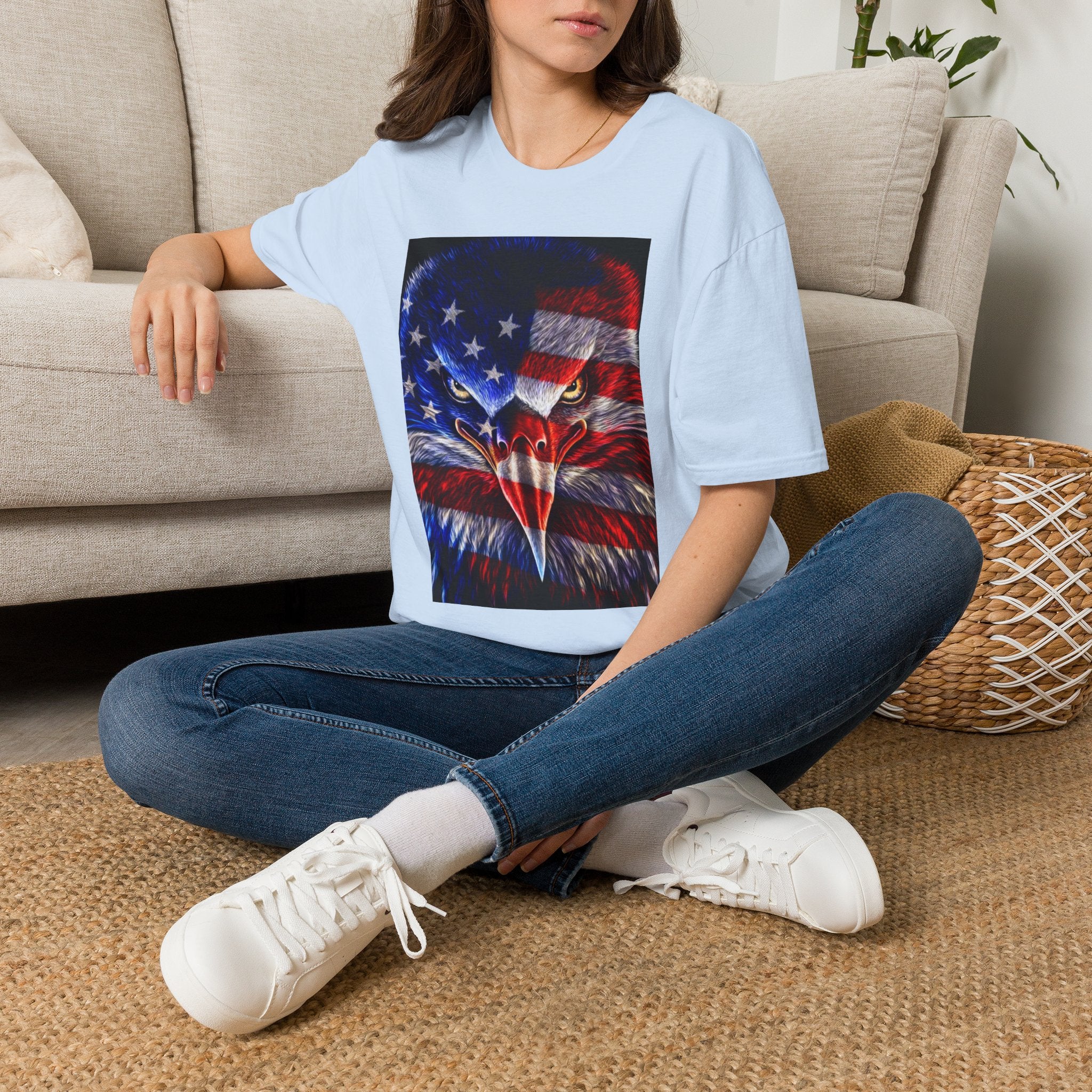Patriotic Eagle T-Shirt — American Flag Bald Eagle Graphic Tee