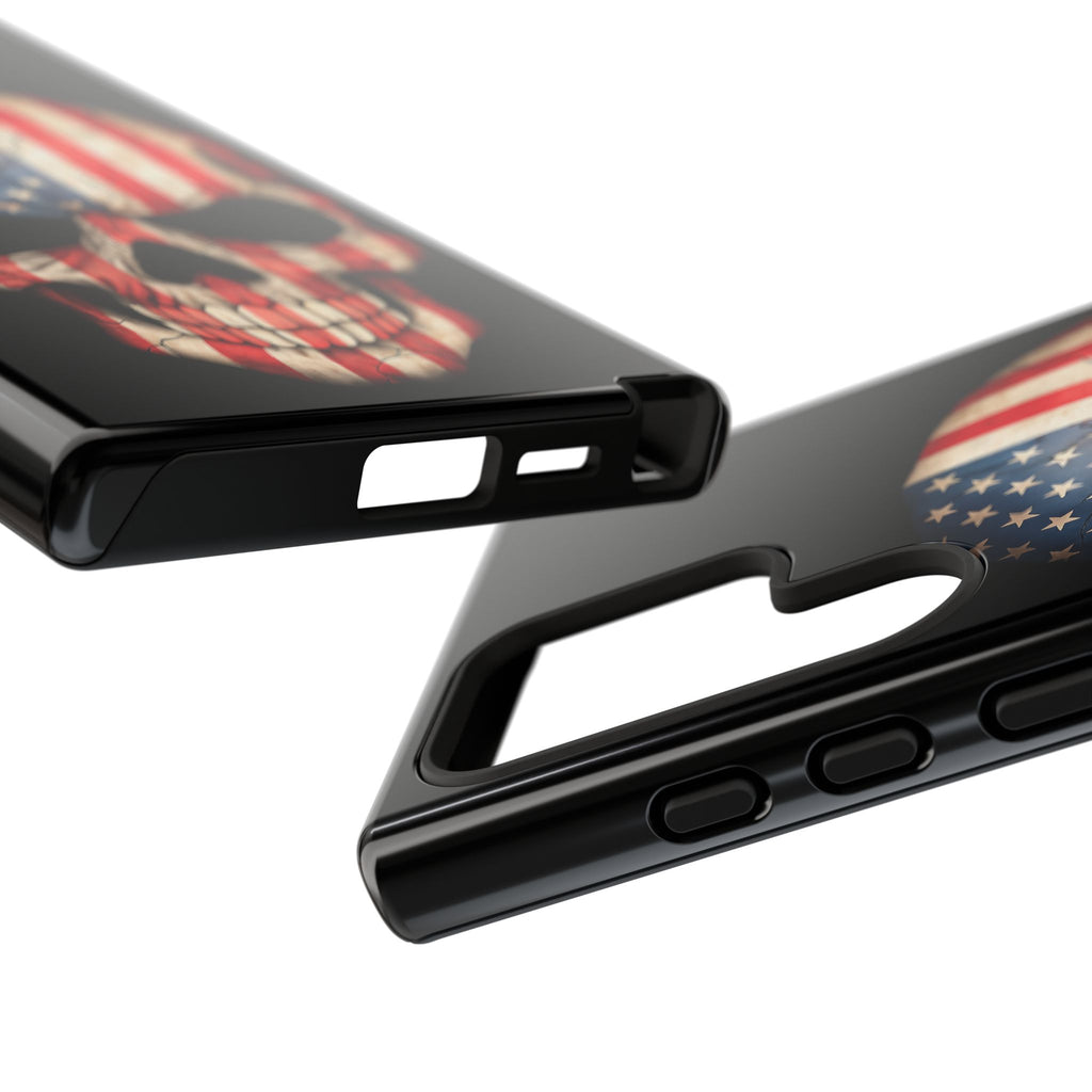 American Flag Skull Phone Case - Patriotic Tough Protective Cover