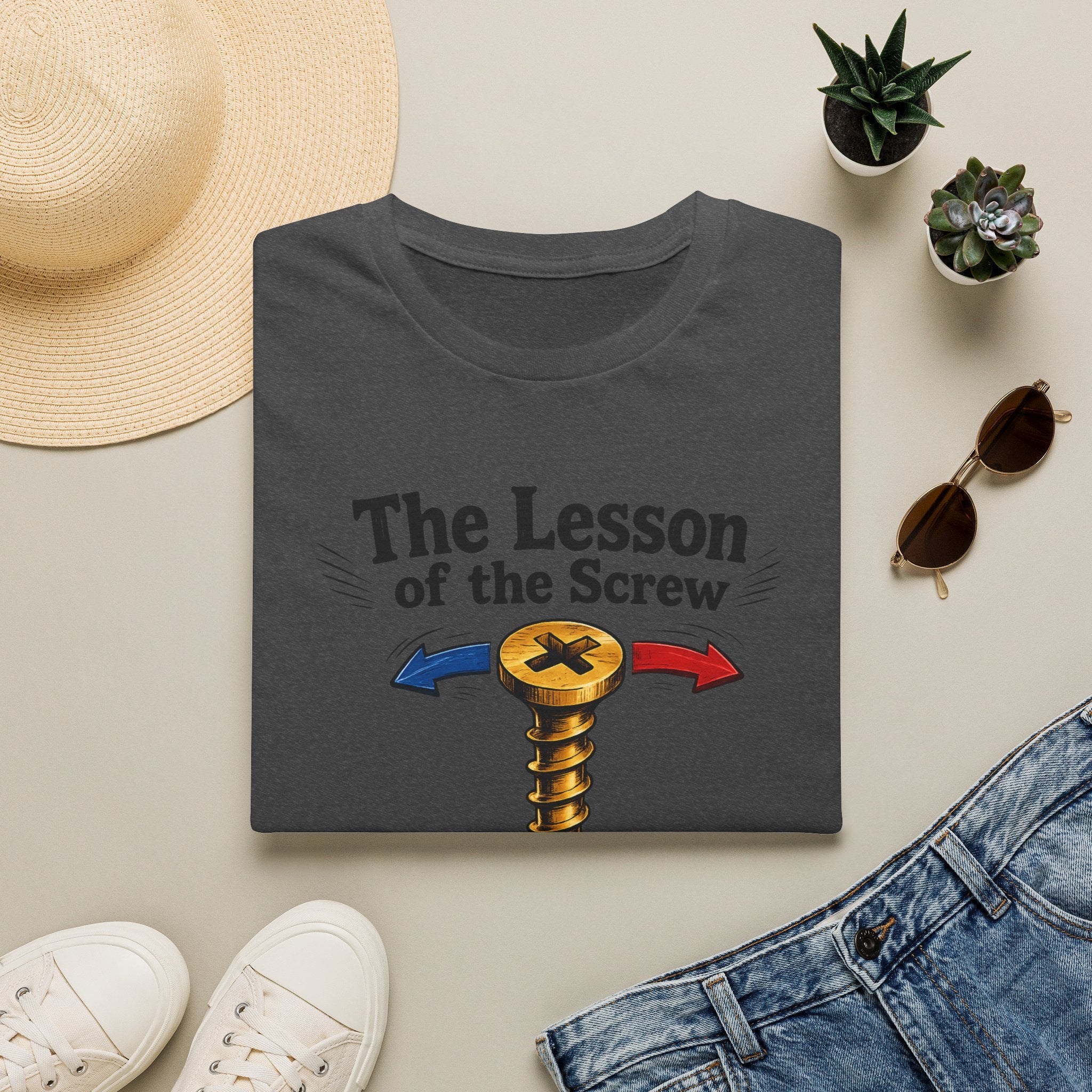 T-Shirt — “The Lesson of the Screw” Funny Instructional Graphic Tee