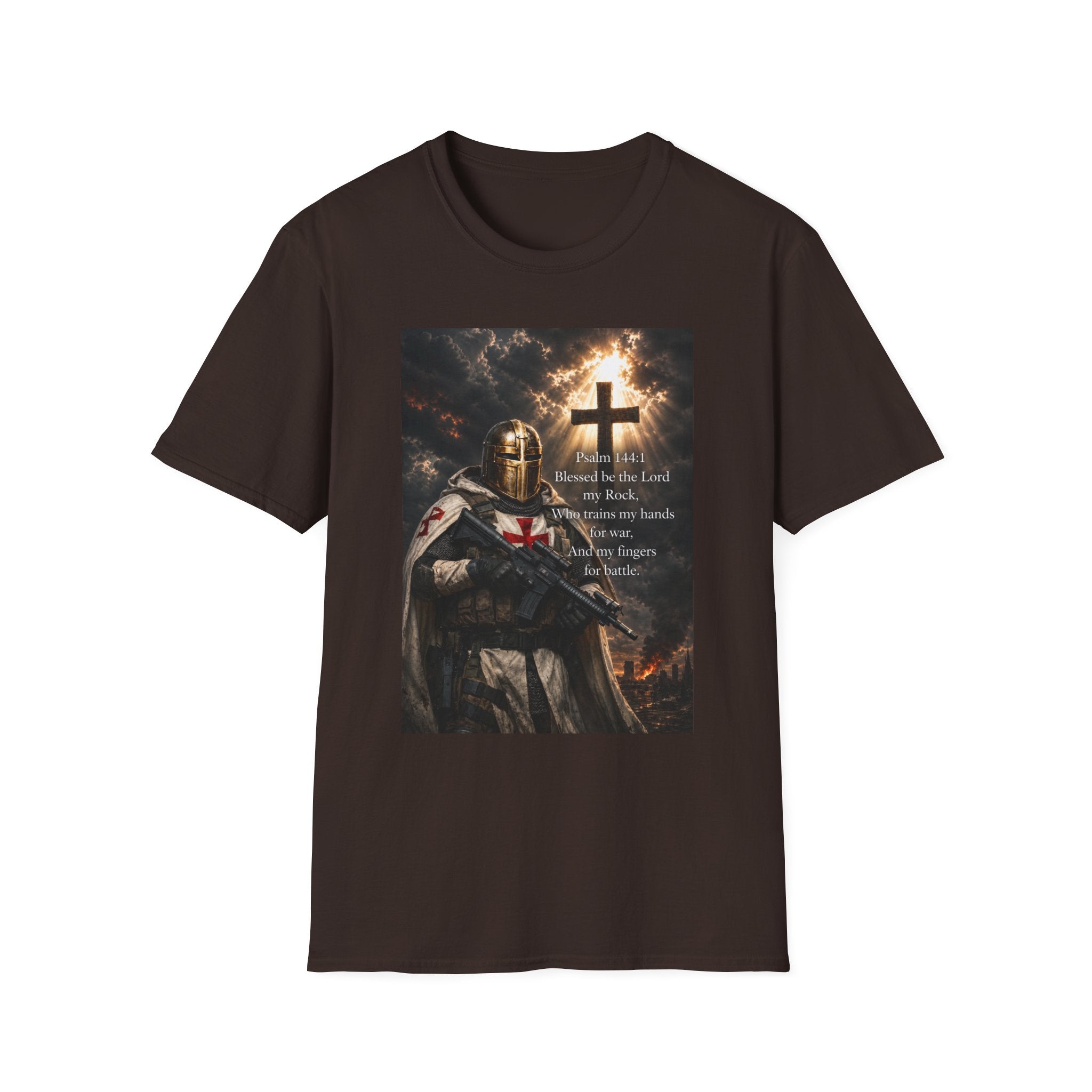 Christian Knight T-Shirt — Psalm 18:1 Faith & Strength Tee