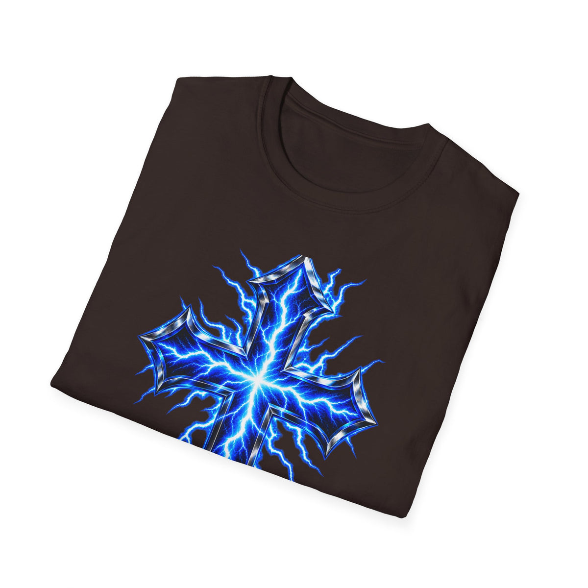 Electric Blue Cross T-Shirt – Lightning Church Graphic Tee