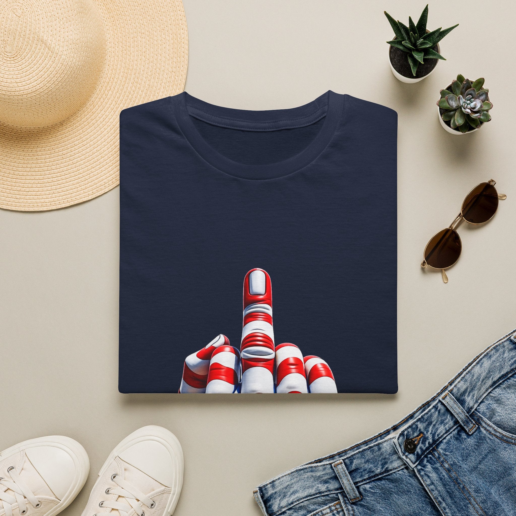 Middle Finger USA Flag T‑Shirt — Patriotic Offensive Graphic Tee