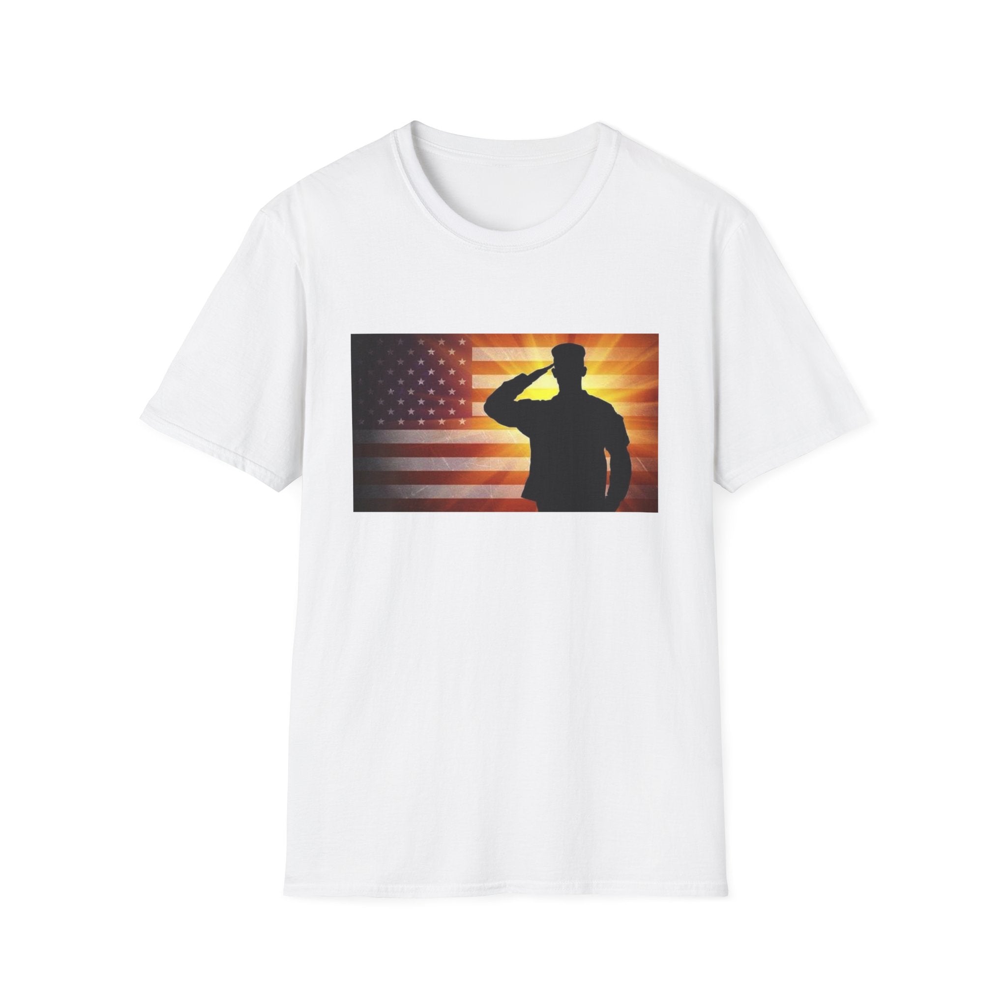 Military Salute T-Shirt — American Flag Veteran Tribute Tee