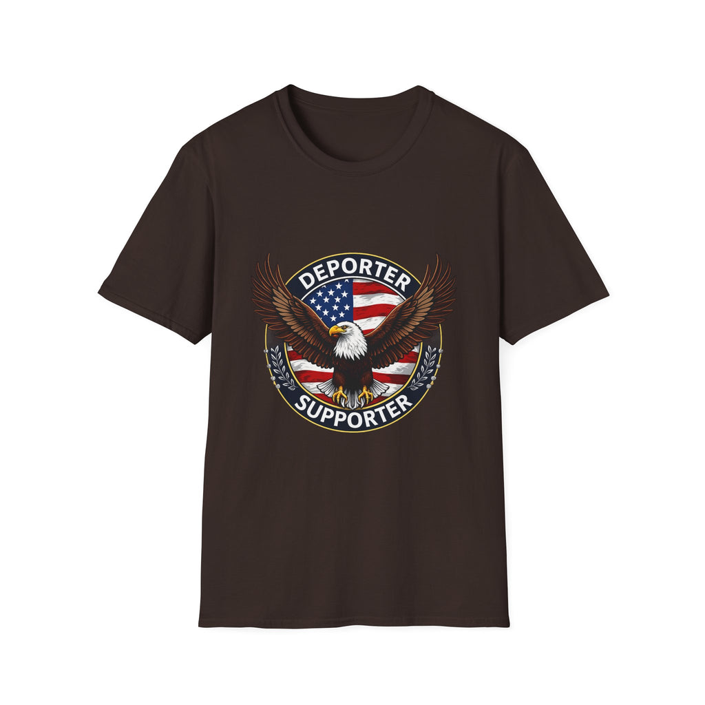 Deporter Supporter T-Shirt — Patriotic Eagle American Flag Tee