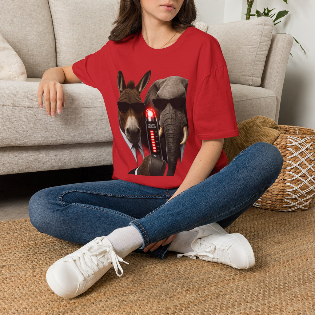 Funny Donkey & Elephant Sunglasses T-Shirt — Political Animal Humor Tee