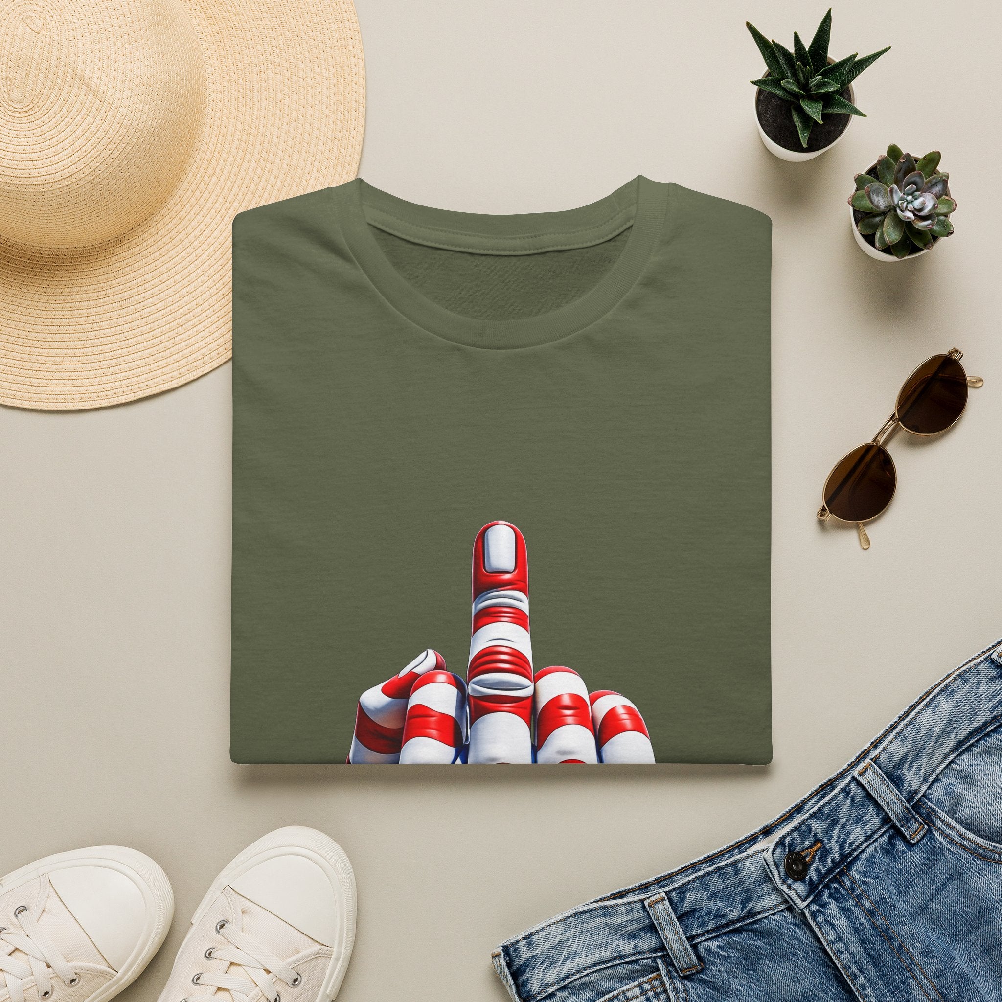 Middle Finger USA Flag T‑Shirt — Patriotic Offensive Graphic Tee