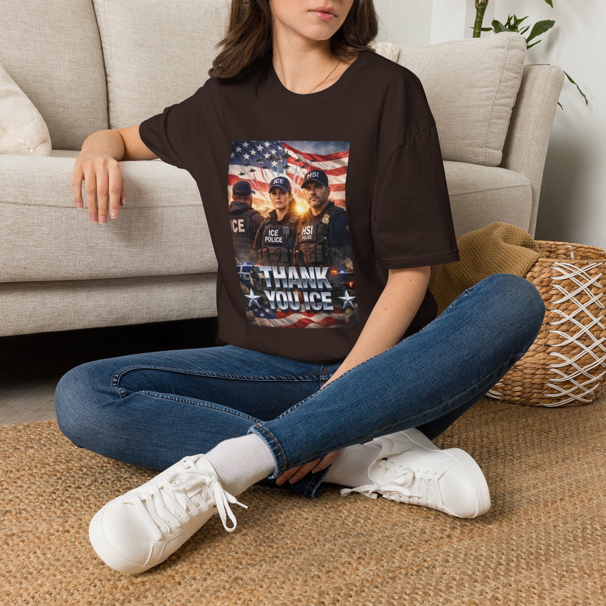 Police Tribute T-Shirt — "Thank You Police" American Flag Design