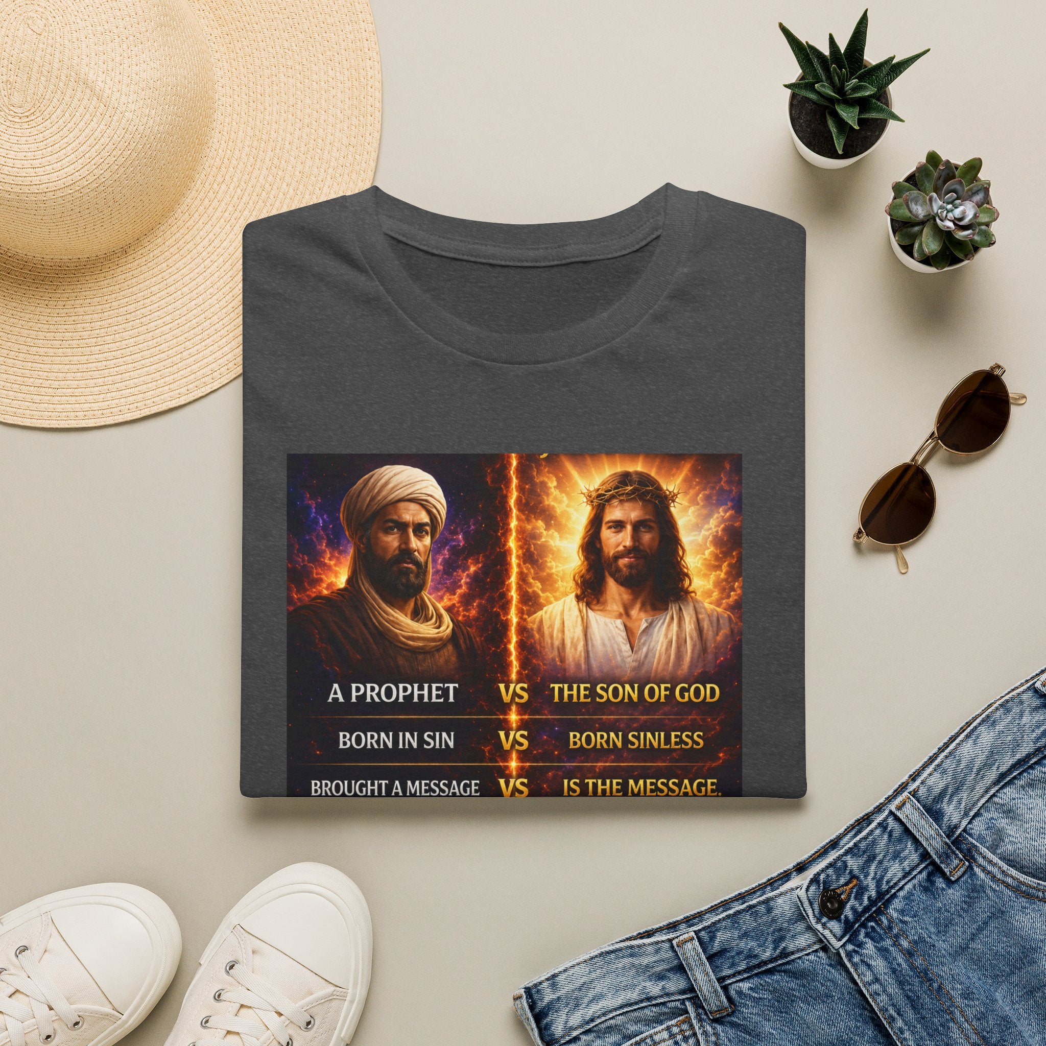 Religious Comparison Graphic Tee — 'A Prophet vs The Son of God'