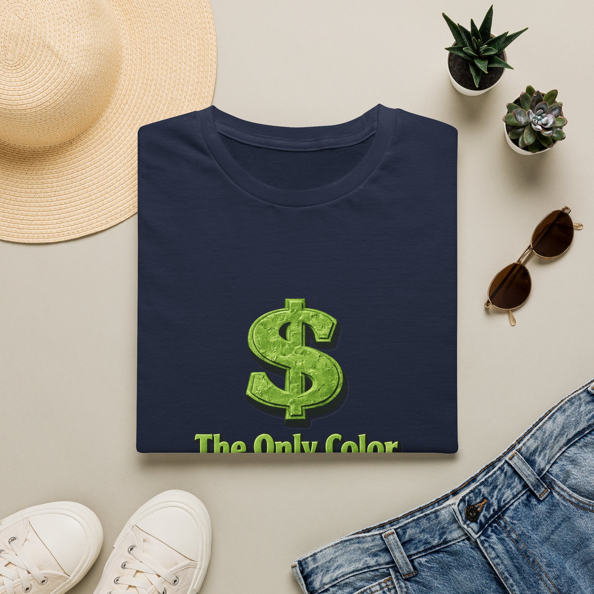 T-Shirt: "The Only Color That Matters Is Green" Dollar Sign Graphic Tee