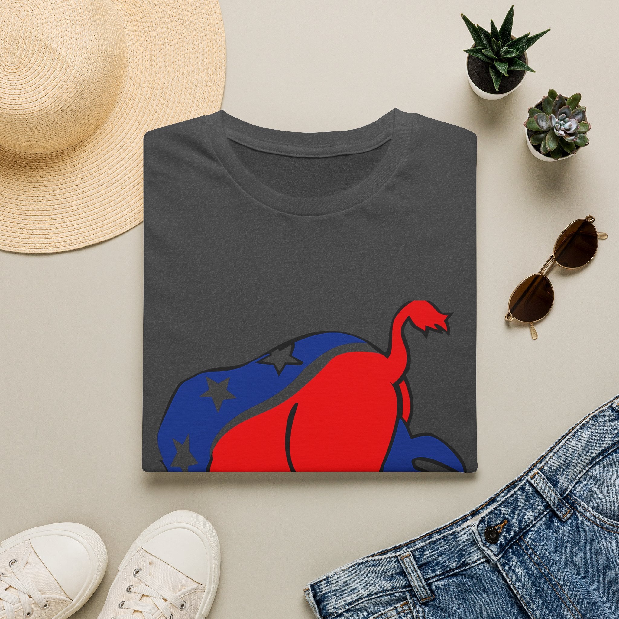Elephant Political Graphic T-Shirt — Patriotic Red, White & Blue Design