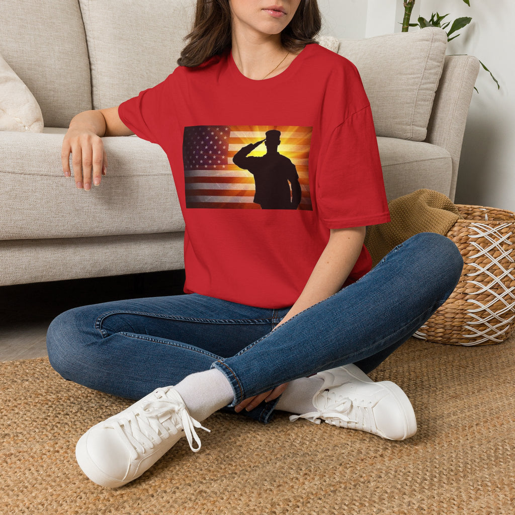 Military Salute T-Shirt — American Flag Veteran Tribute Tee