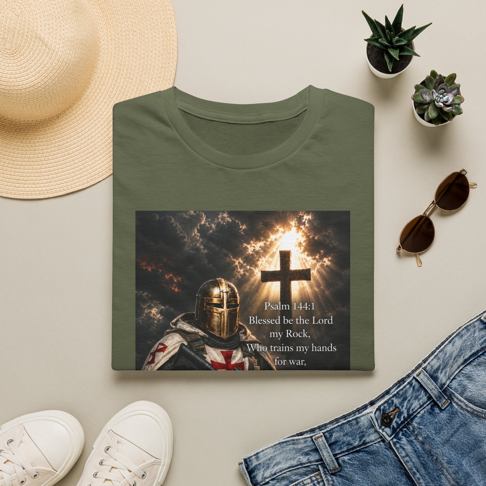 Christian Knight T-Shirt — Psalm 18:1 Faith & Strength Tee