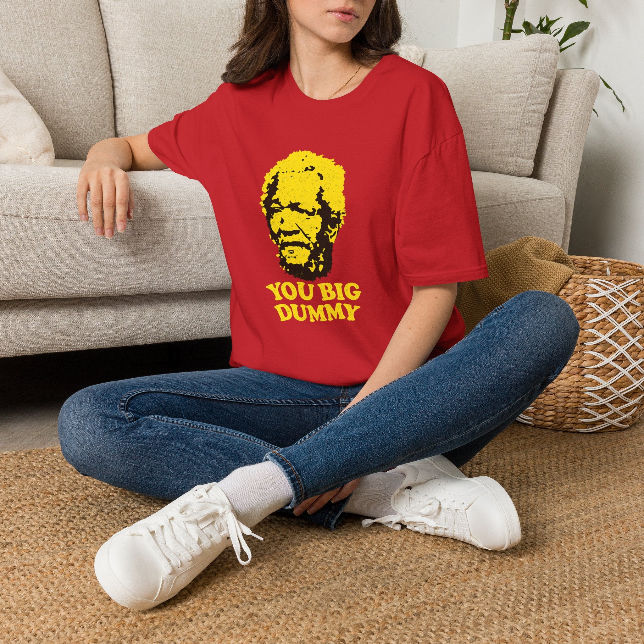 Graphic T-Shirt — Yellow Pop Art Face "You Big Dummy" Retro Humor Tee