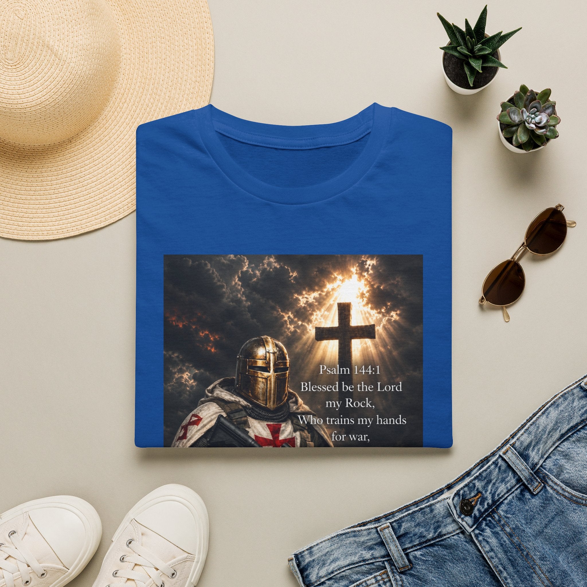 Christian Knight T-Shirt — Psalm 18:1 Faith & Strength Tee