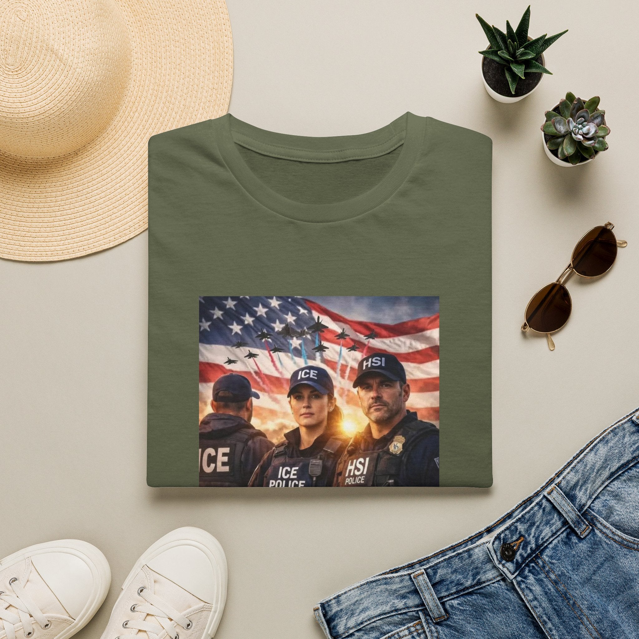 Police Tribute T-Shirt — "Thank You Police" American Flag Design
