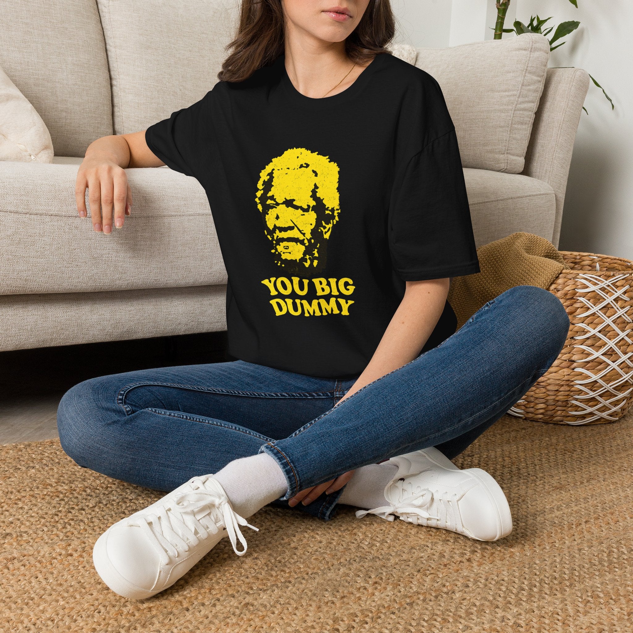 Graphic T-Shirt — Yellow Pop Art Face "You Big Dummy" Retro Humor Tee