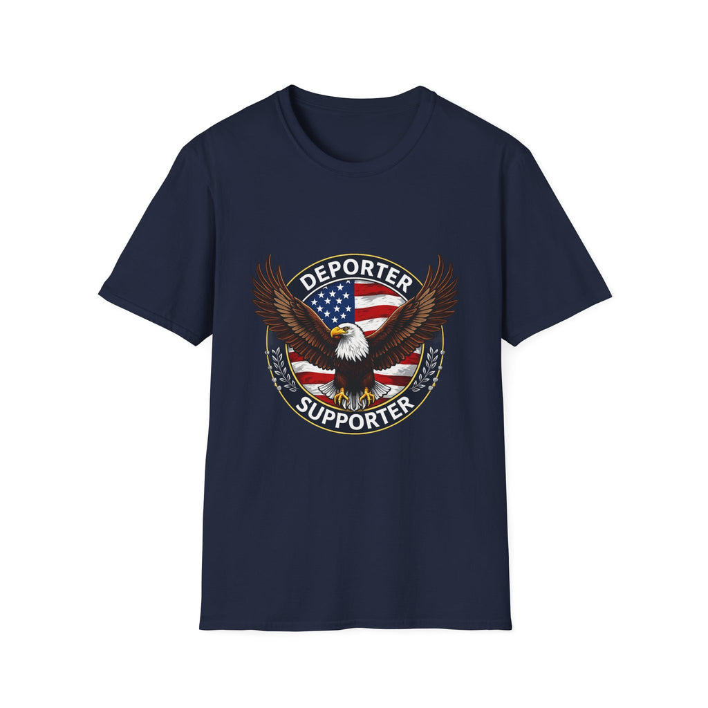 Deporter Supporter T-Shirt — Patriotic Eagle American Flag Tee