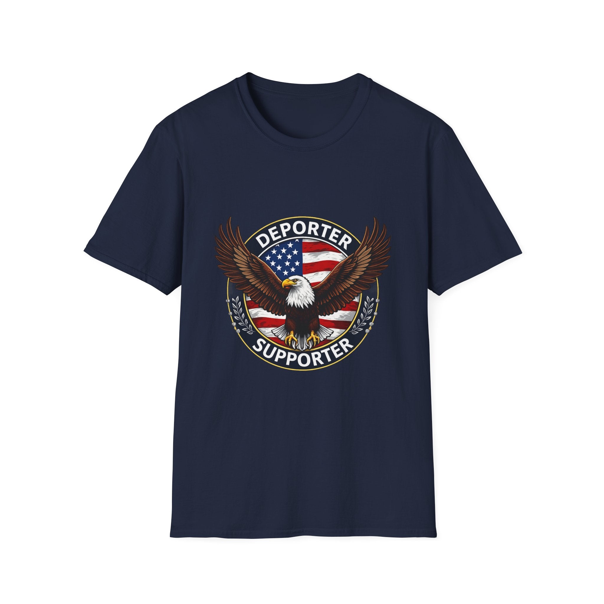 Deporter Supporter T-Shirt — Patriotic Eagle American Flag Tee