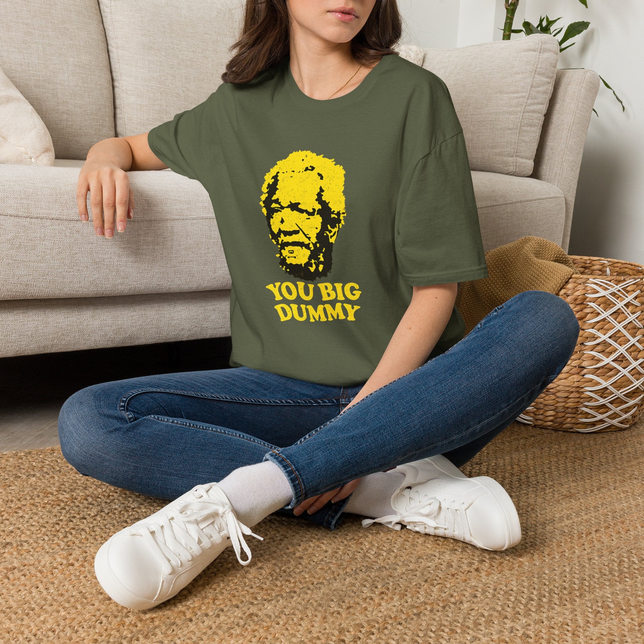 Graphic T-Shirt — Yellow Pop Art Face "You Big Dummy" Retro Humor Tee