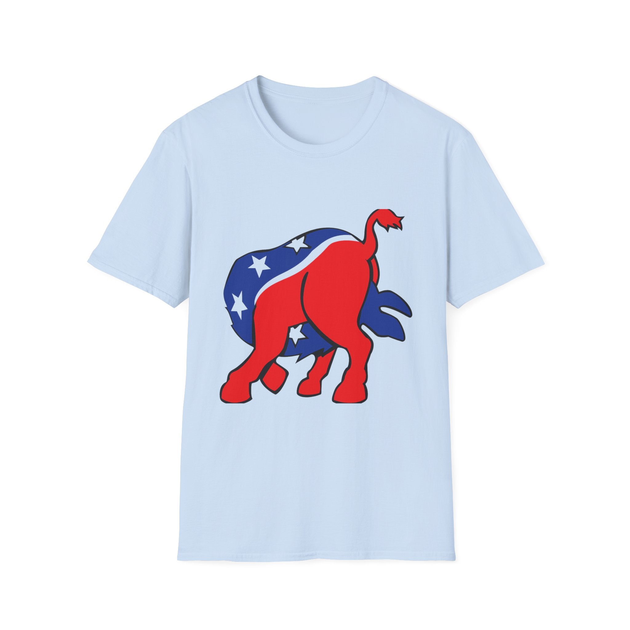 Elephant Political Graphic T-Shirt — Patriotic Red, White & Blue Design