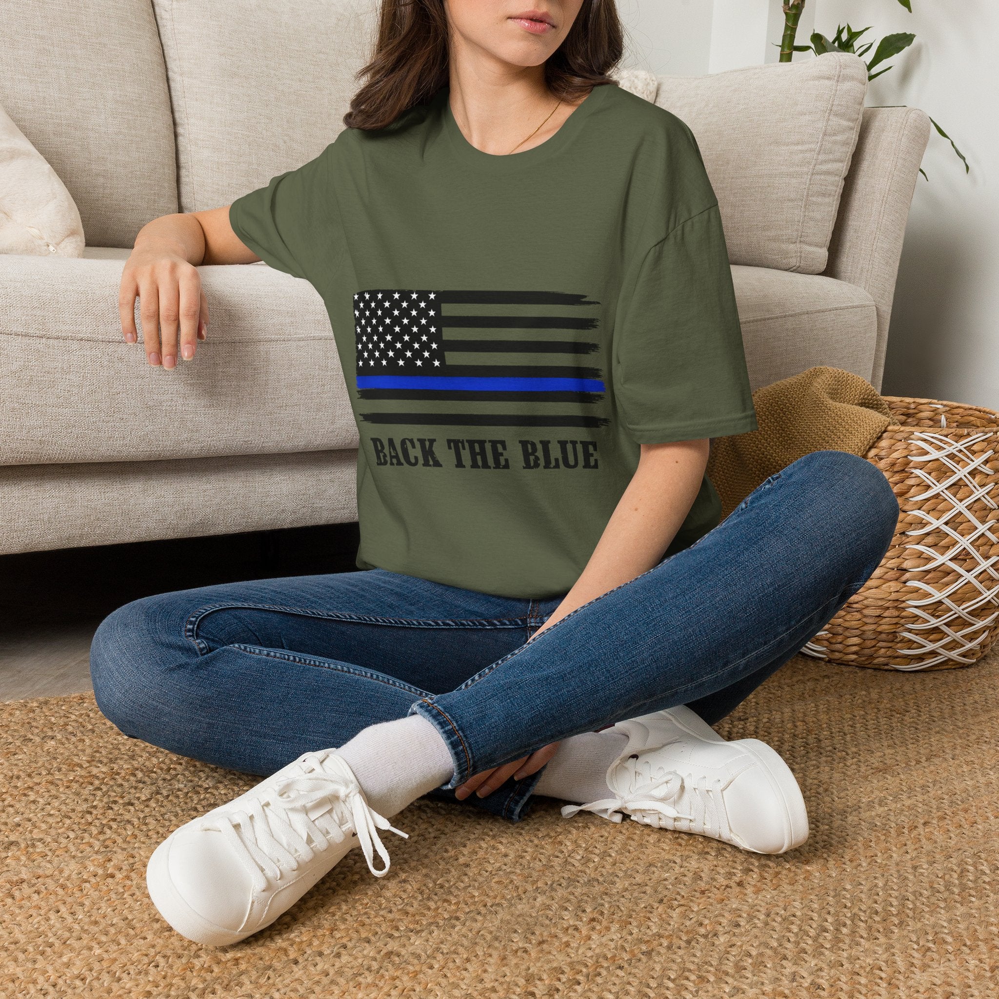T-Shirt — Thin Blue Line American Flag "Back The Blue" Patrol Tee