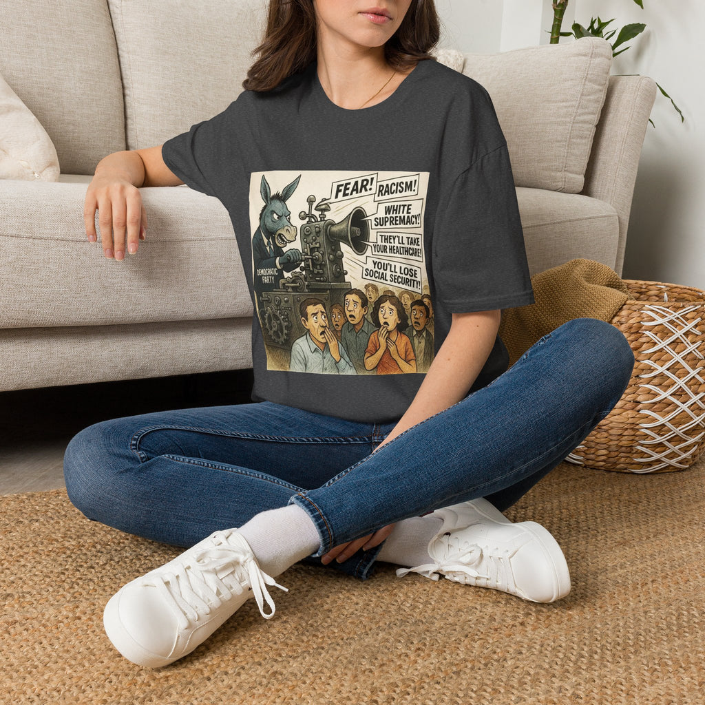 Graphic T-Shirt — Vintage Political Cartoon ‘Fear! Racism! White Supremacy!’