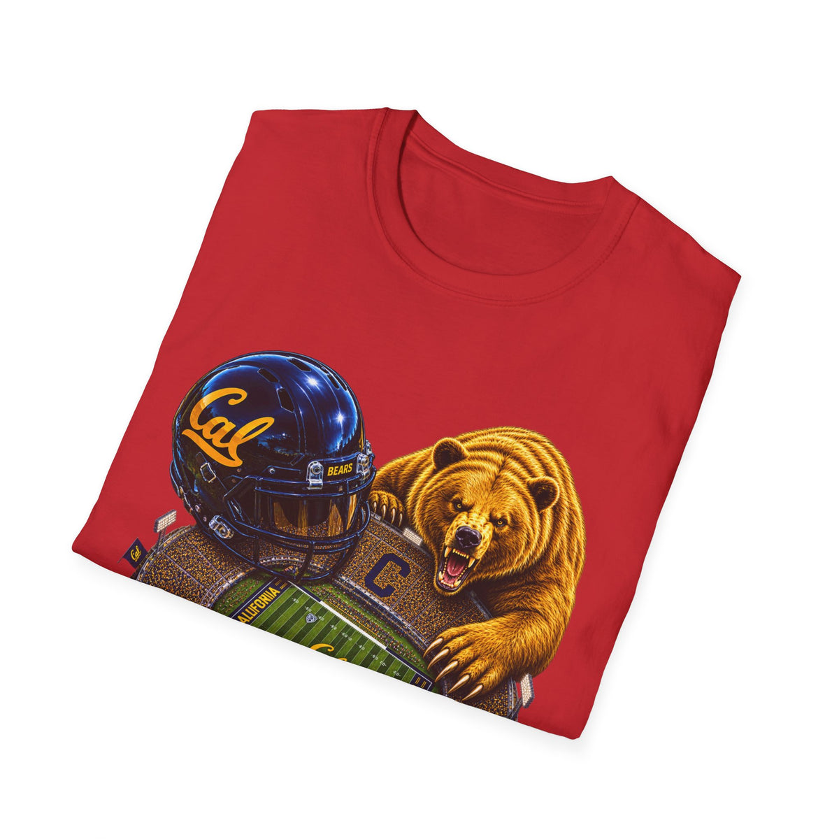 Cal Bears Football Stadium T-Shirt — Golden Bear Helmet Stadium Graphic