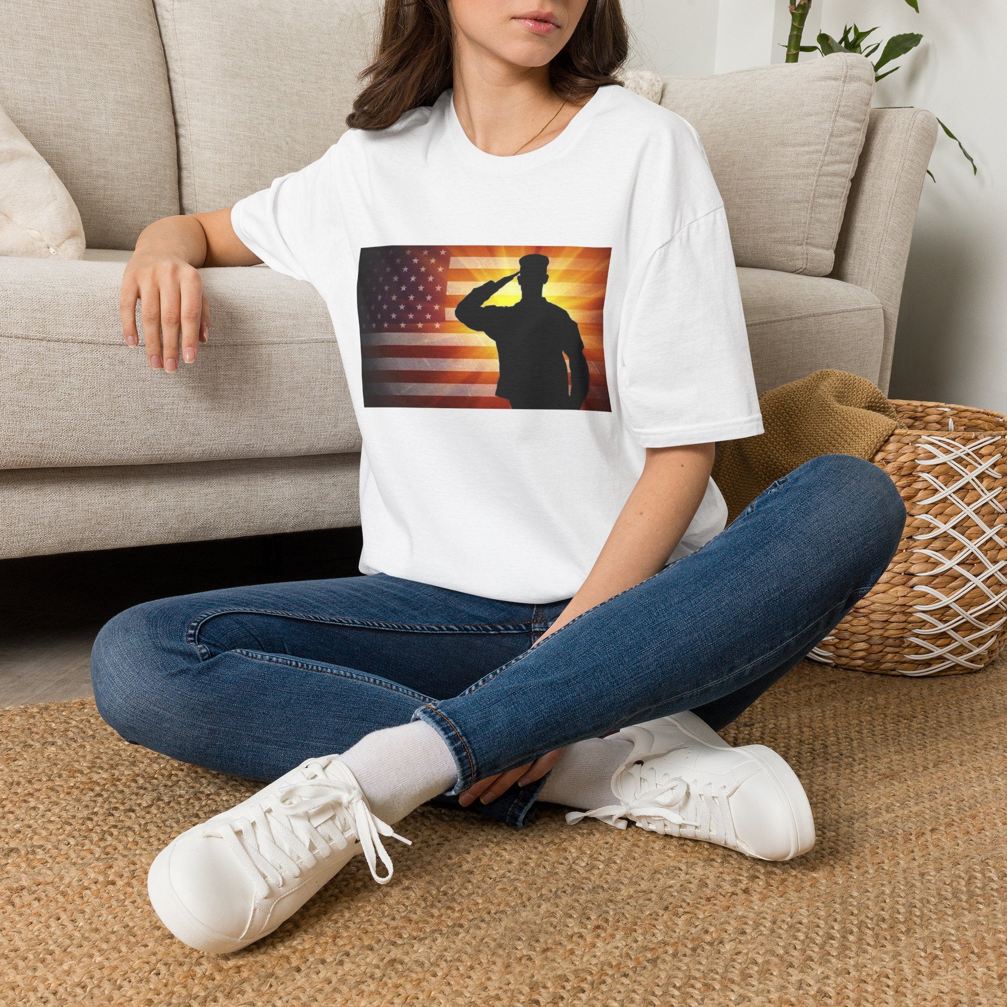 Military Salute T-Shirt — American Flag Veteran Tribute Tee