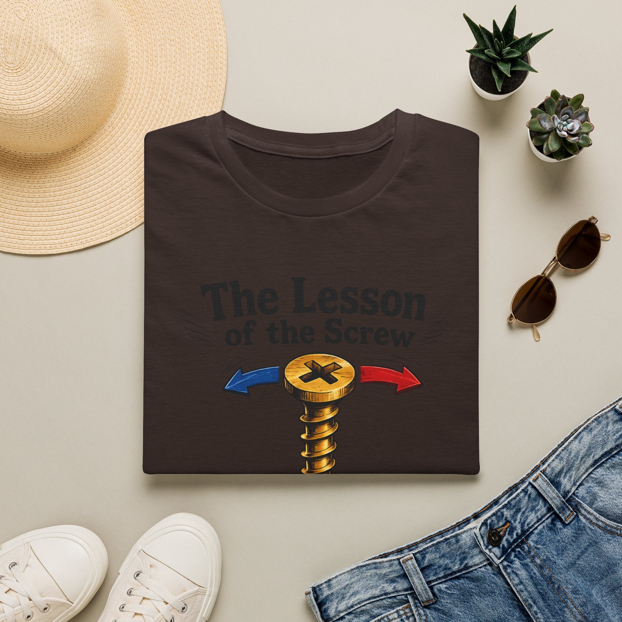 T-Shirt — “The Lesson of the Screw” Funny Instructional Graphic Tee