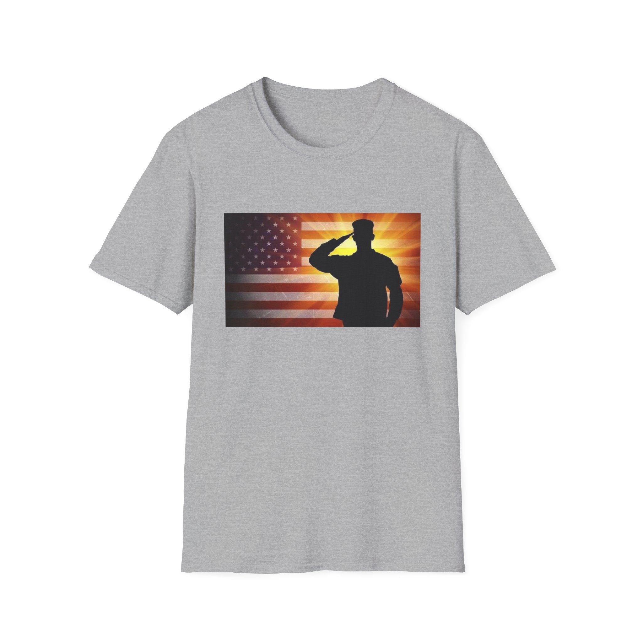 Military Salute T-Shirt — American Flag Veteran Tribute Tee