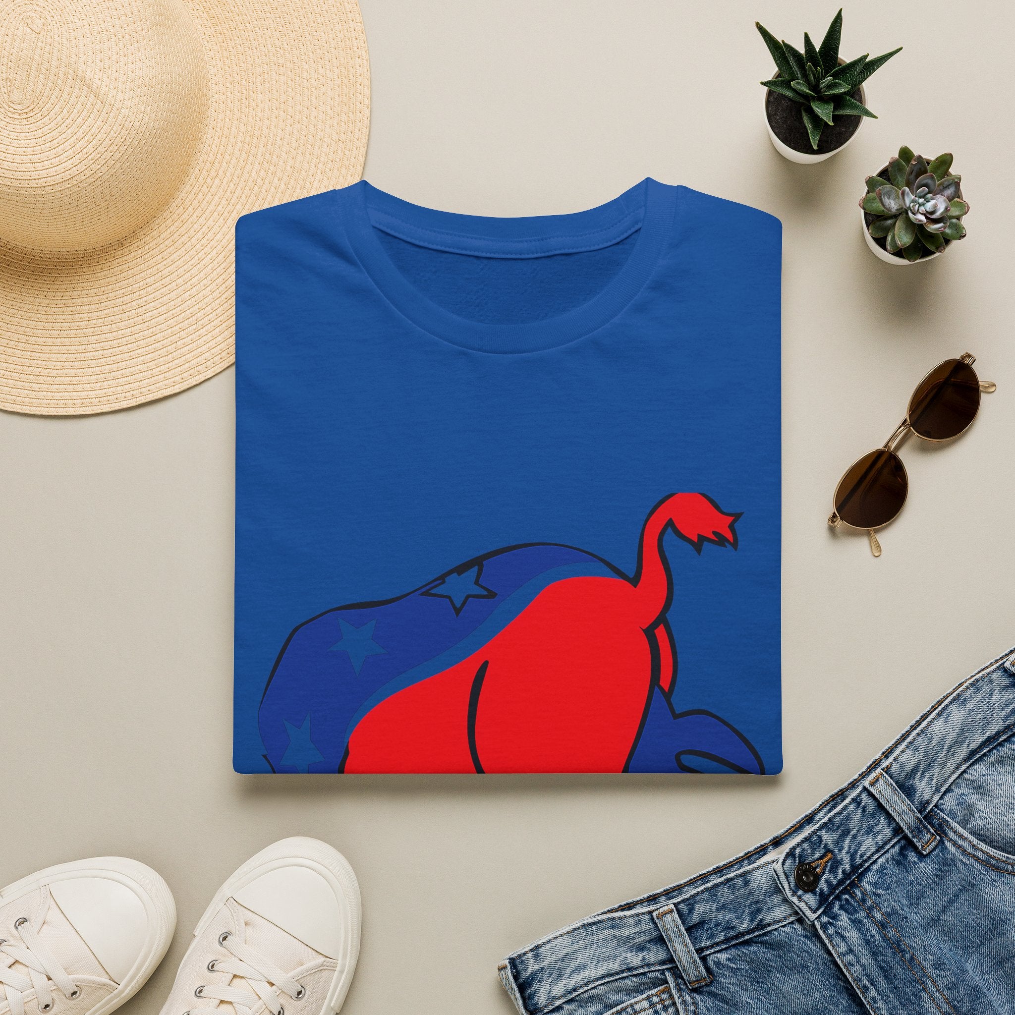Elephant Political Graphic T-Shirt — Patriotic Red, White & Blue Design