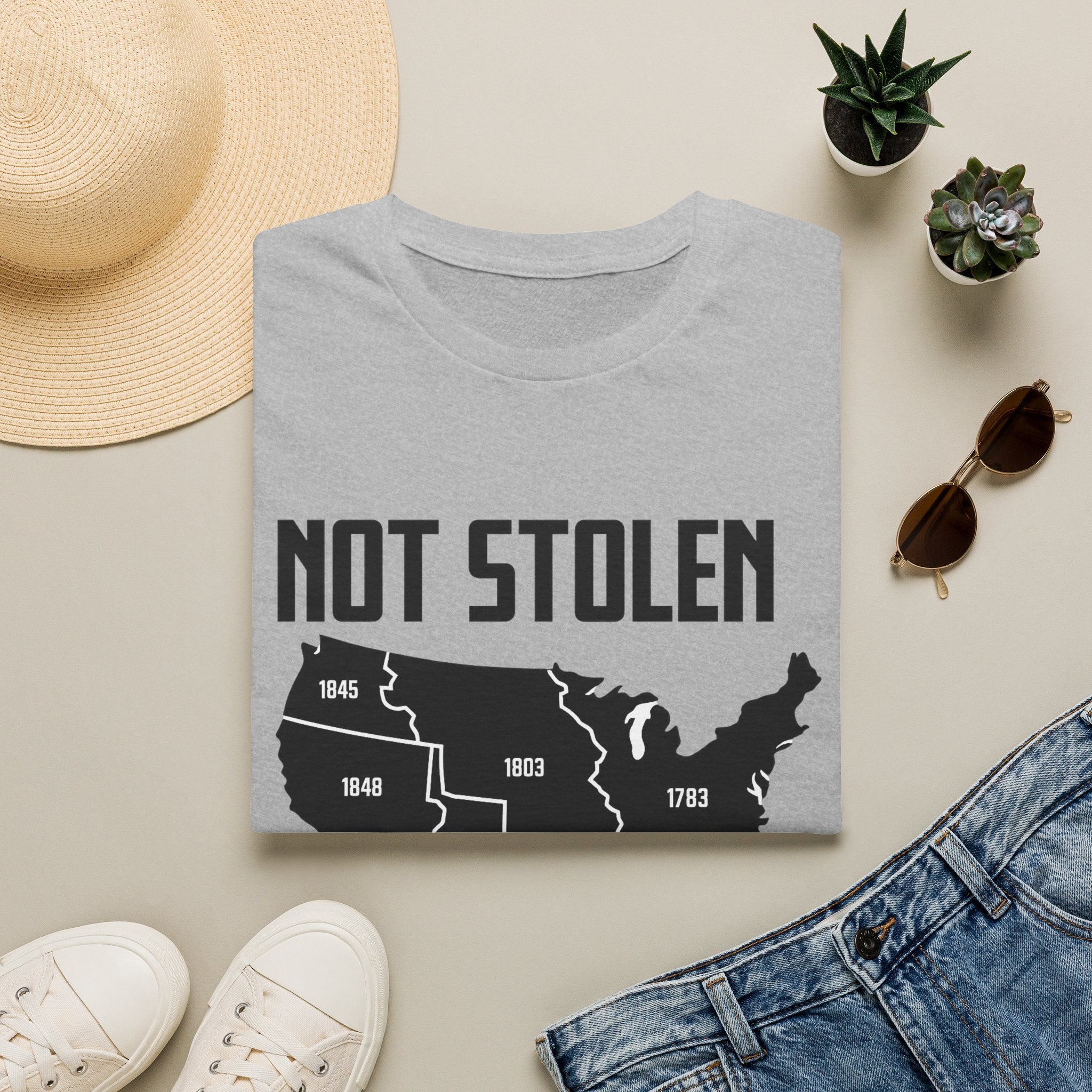 Not Stolen Conquered T‑Shirt — Historical Midwest/Great Plains Map Tee